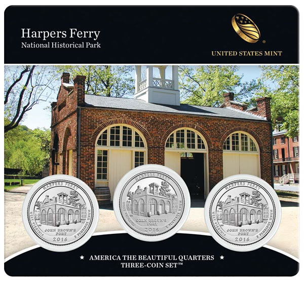 2016-America-The-Beautiful-Quarters-Three-Coin-Set:-Harpers-Ferry-National-Park-Available-July-11